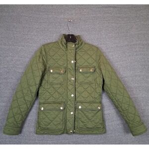 J Crew Womens Jacket XS Army‎ Green Quilted Downtown Field Jacket Utility Preppy
